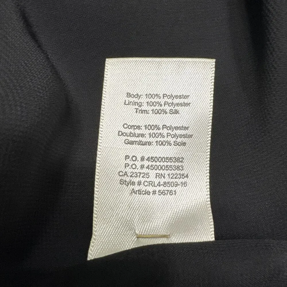 Wilfred Dress Womens M Black Crew Neck 3/4 Sleeve Pockets Lined Key Hole